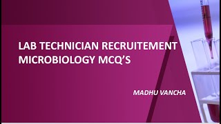 MHSRB TELANGANA LAB TECHNICIAN RECRUITMENT MCQS MICROBIOLOGY MCQS [upl. by Larochelle]