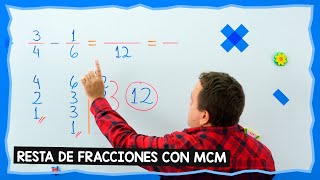 Resta de fracciones con mínimo común múltiplo MCM [upl. by Euqirrne]