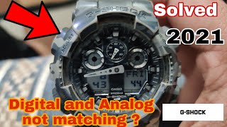 ADJUST TIME IN CASIO GSHOCK2021 ANALOG AND DIGITAL NOT MATCHING SOLVED HOW TO SYNC TIME [upl. by Adnalor430]