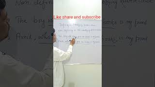 Relative Clause Defining and Non defining relative Clause shortsvideo [upl. by Abell]