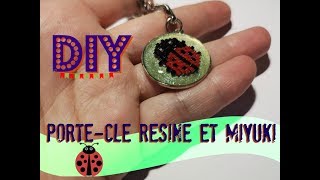 DIY Porteclé coccinelle Résine et Miyuki [upl. by Oramlub38]