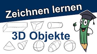 Dreidimensionale 3D Objekte zeichnen lernen  Zeichnen amp Malen für Anfänger  Übungen  DrawTut [upl. by Adnohsirk67]