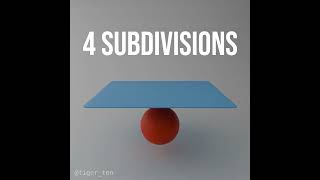 Cloth simulation  1 subdivision vs 7 subdivisions blender blender3d [upl. by Heigho]