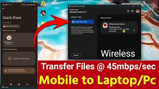 Google Nearby Share in Windows  Share files From Android to Windows Wirelessly 45 mbsec [upl. by Manouch389]