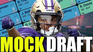 NEW 2024 Dynasty Fantasy Football Rookie Mock Draft  4 Rounds Superflex 15 TE Premium [upl. by Naesar]