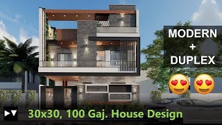 30x30 House Design 100 Yards  3D Walkthrough  Home decorating ideas  Home Tour [upl. by Anna]