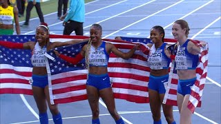 USA womens 4x400 relay team dominates to win gold for team USA at U20 Championships  NBC Sports [upl. by Maeve]