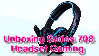 UNBOXING SADES SA708 STEREO GAMING HEADSET [upl. by Yaakov2]