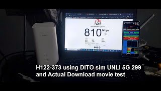 H122373 using Dito UNLI 5G 299 actual download test [upl. by Assira]