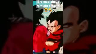 Vegeta screams at Goku about straight fingers 😂😂😅 [upl. by Fellows]