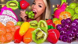 ASMR CANDIED ORANGE STRAWBERRIES GRAPE KIWI CANDIED SWEET PEPPERS DRAGON FRUIT CANDY MUKBANG 먹방 [upl. by Earlie]