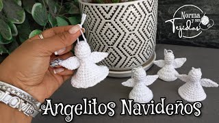 Angelitos a crochet para navidad navidadcrochet recuerdosnorma [upl. by Atnauq]