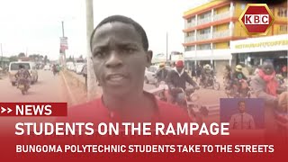 Bungoma National Polytechnic students take to the streets [upl. by Nnylasor729]