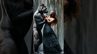 The Woman Performs a Fusion with the Gorilla americagottalent talent agt shorts [upl. by Ecinrev]