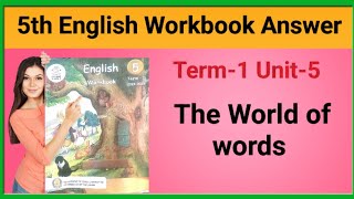 5th Std English Workbook 1st Term Lesson 5  The World of words 5th term1 EE WORK English unit5 [upl. by Woll]