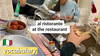 Italian Vocabulary and Custom bill tipping ecc at the Restaurant subtitles [upl. by Naira]