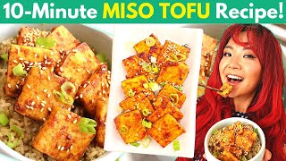 Last Minute MISO TOFU No Marinating Needed amp Easy AF  High Protein Vegan Bowl [upl. by Ogawa]