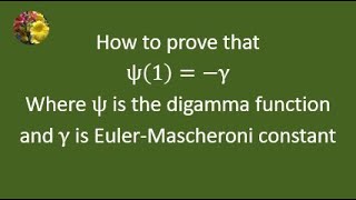 Digamma function Mis1506 [upl. by Ellenej]