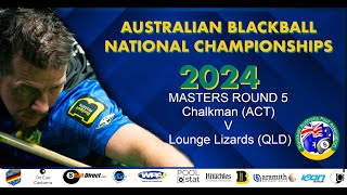 Australian Blackball National Championships 2024  Masters Round 5 Chalkman v Lounge Lizards [upl. by Eanel]