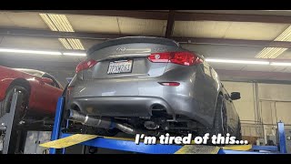 TOOK OFF MY TOMEI EXHAUST ON MY Q50 HERES WHY [upl. by Adraynek904]