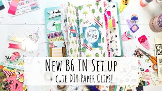 Setting up NEW Carpe Diem Planners B6 Travelers Notebook 2018  Cute DIY Paperclips for TN Pockets [upl. by Witte]