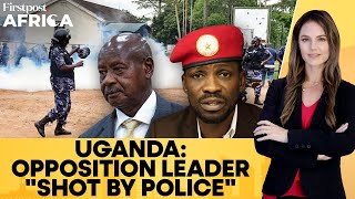 Ugandan Opposition Leader Bobi Wine Shot in Leg After Police Confrontation  Firstpost Africa [upl. by Ioves]