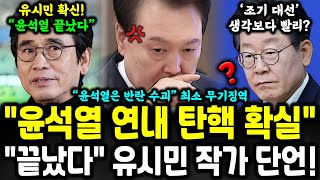 quot윤석열 연내 탄핵 확실quot 유시민 작가 단언 반란 수괴 윤석열 끝났다 [upl. by Cailean]