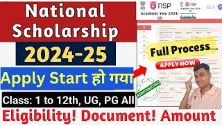 NSP Scholarship 202425 Apply  Start🔥 All Students Apply  National Scholarship 202425 Apply 🔥 [upl. by Nonnag]