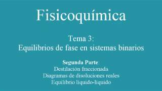 Tema 3 Equilibrios de fase en disoluciones binarias Parte 2 Destilación Diagramas reales [upl. by Kacey599]