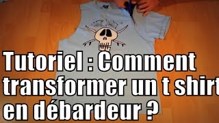 Tutoriel  comment transformer un t shirt en débardeur  DIY  how to turn a t shirt into a tank top [upl. by Kathye271]