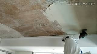 How to Skim Plaster Concrete Ceiling [upl. by Sherrard847]