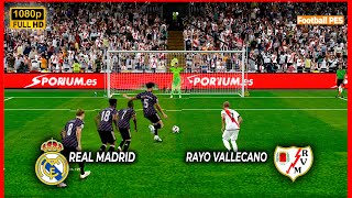 Rayo Vallecano vs Real Madrid  La Liga 2324  Penaltis completos  PES 21 Gameplay PC [upl. by Atnohsal504]