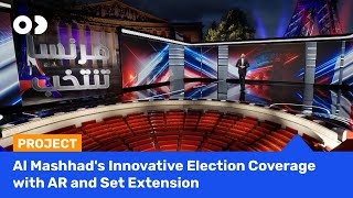 Al Mashhads Innovative Election Coverage with Augmented Reality and Set Extension electiongraphics [upl. by Thorbert]