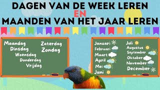 Dagen van de week leren ☆ maanden van het jaar leren ☆ Nederlandse Peuter en Kleuter Kinderfilmpjes☆ [upl. by Idolah]