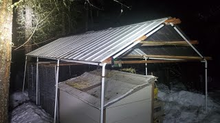 Adding Metal Roofing Onto Portable CarportShelter  Harbor Freight Shelterlogic [upl. by Saqaw938]