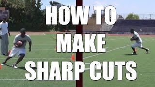 How to make running back sharp cuts  Football Tips [upl. by Wolfgram60]