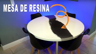 Mesa de comedor REDONDA de resina epoxi  Arte en resina  DIY [upl. by Calabresi]