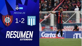 San Lorenzo 1 vs 2 Racing Club  TorneoBetano  Resumen Extendido  Fecha 23 [upl. by Aiam]