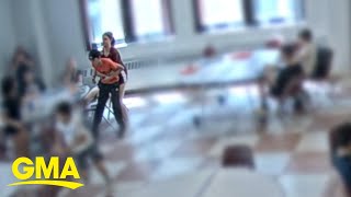 Hero twin sister saves brother from choking at school l GMA [upl. by Aenea752]