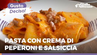 PASTA con CREMA di PEPERONI e SALSICCIA – Primo piatto velocissimo e gustoso 💥🫑😋 [upl. by Dilisio286]