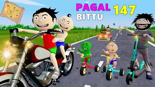 Pagal Bittu Sittu 147  Bike Race Wala Cartoon  Gadi Wala Cartoon  Bittu Sittu Toons [upl. by Landers]