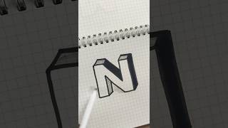 quot3D Letter N Drawing – Watch the Magic Unfoldquotart shorts youtubeshorts [upl. by Egwin91]