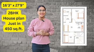 169quot x 273quot House plan  2BHK just in 450 sqft  1 Decimal riyavermacivilengineer [upl. by Eetnahc]