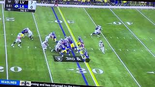 Rams Defense Blows Coverage Of Raiders Simple IFormation 1 TE Flanker Cross Pass Shows Problem [upl. by Esined]