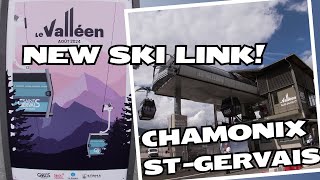 NEW SKI LINK Chamonix  St Gervais  Le Valleen Gondola [upl. by Arikahs668]