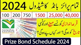 Prize Bond Schedule 2024  National Saving Prize Bonds Complete Draw Schedule 2024 [upl. by Venu]