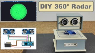 360° Arduino radar with 2xHCSR04 sensors [upl. by Anelliw]