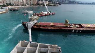 Aggregate Loading and Discharge Operation  Toulon to Monaco  MV Tertnes amp MV CSL Rhine [upl. by Ytsrik]