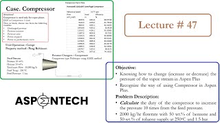 Simulation of Compressor  Discharge Pressure and Performance Curve in Aspen Plus  Lecture  47 [upl. by Marquet]