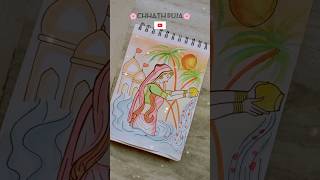 chhath puja 🌸❤️🙏art drawing painting subscribe like chhathpuja [upl. by Surtimed]